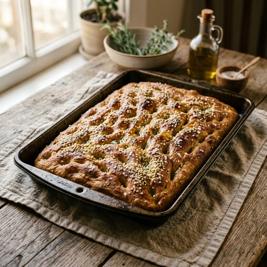 Grüne Hanf-Focaccia