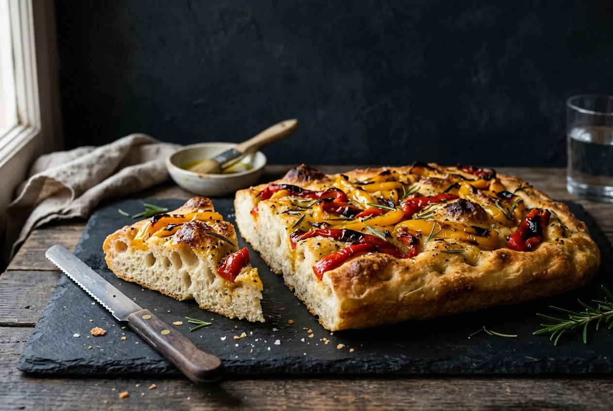 Roasted Pepper Focaccia