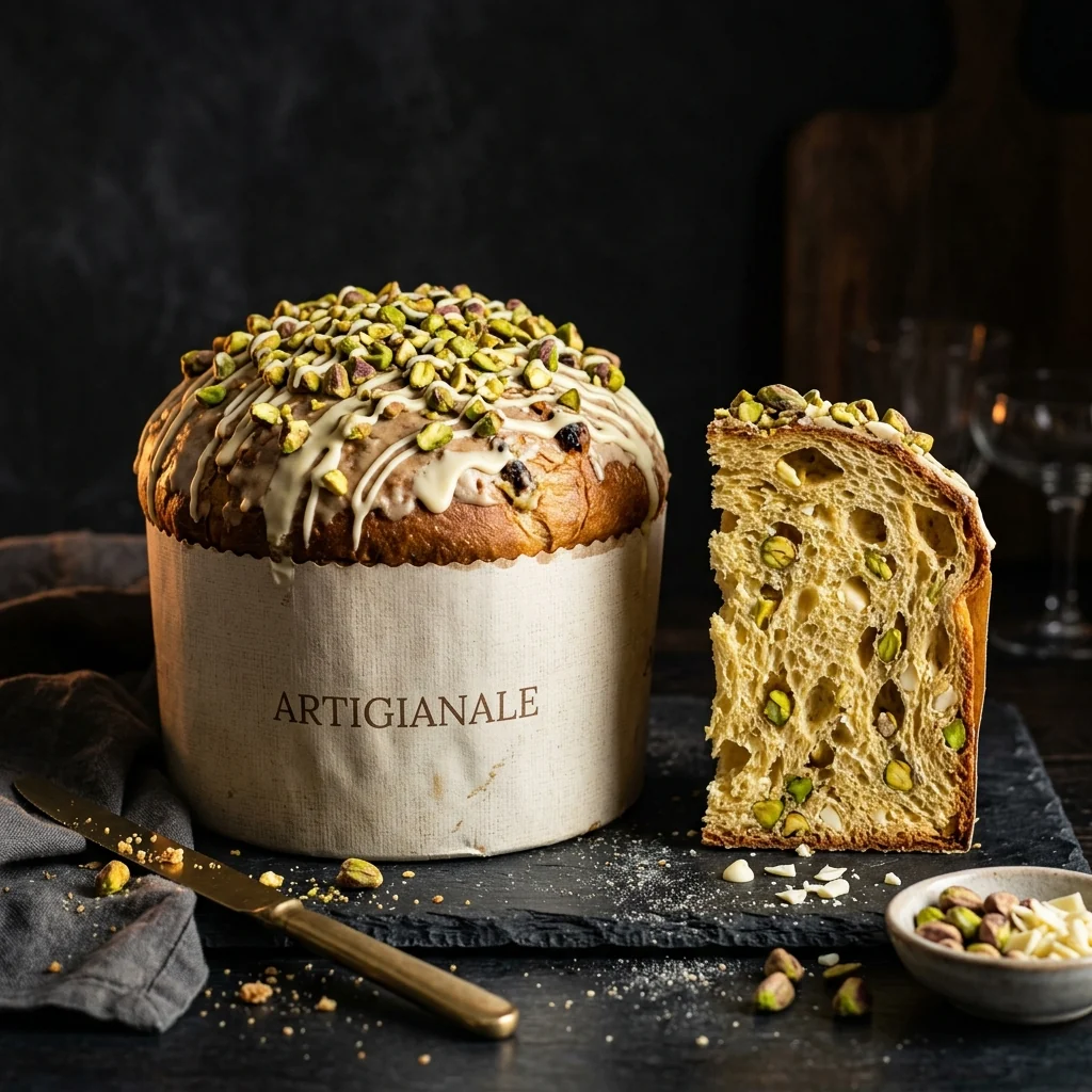 Handwerks-Panettone MikiLab — Pistazie und weiße Schokolade