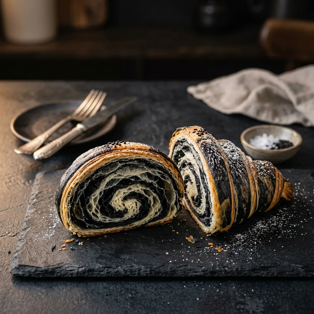 Cornetto Bicolore Carbone e Vaniglia