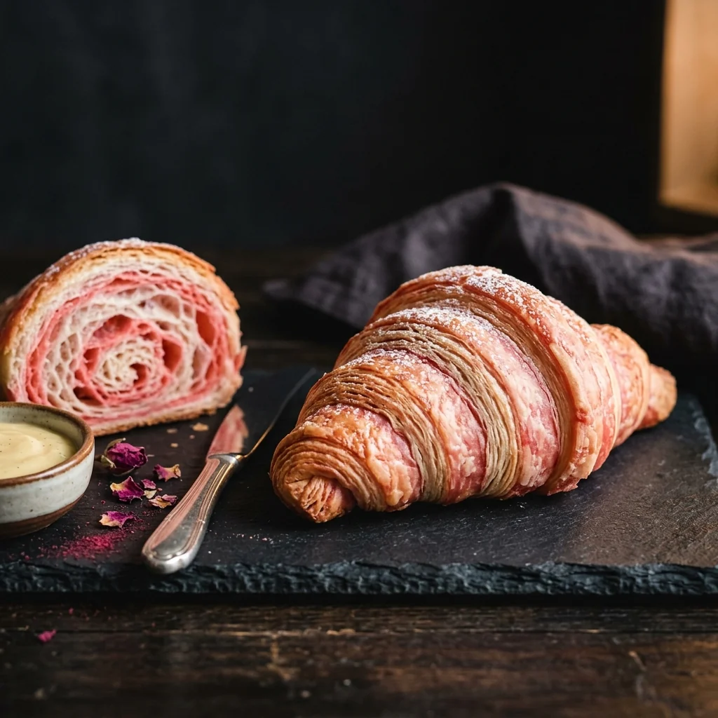 Two-Tone Pink (Beetroot) & Vanilla Croissant