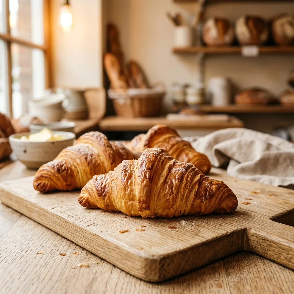 Croissant Sfogliati Classici Senza Zucchero nell'Impasto